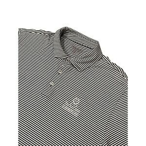 Men's Peter Millar White Striped Cotton Blend Polo Short Sleeve Shirt L